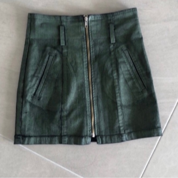 Carmar Dresses & Skirts - Carmar Coated full front zip mini skirt